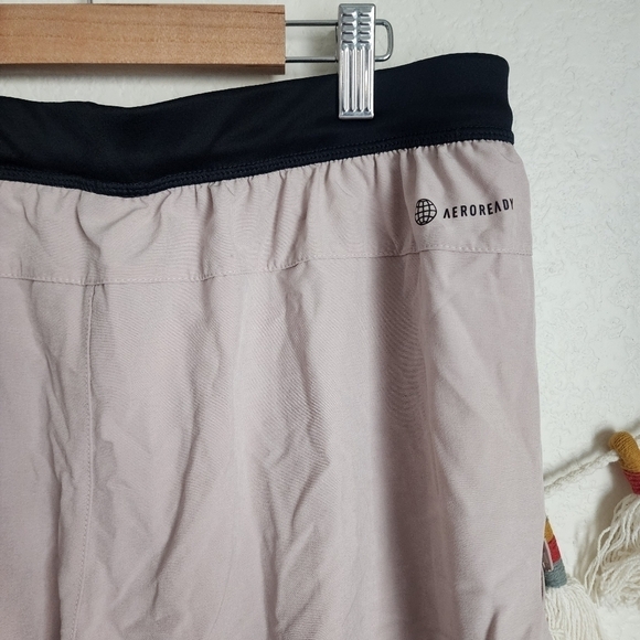 Adidas AeroReady Axis Knit 3.0 Lined Zipper Pocket Pull On Shorts Breathable L - Picture 10 of 12